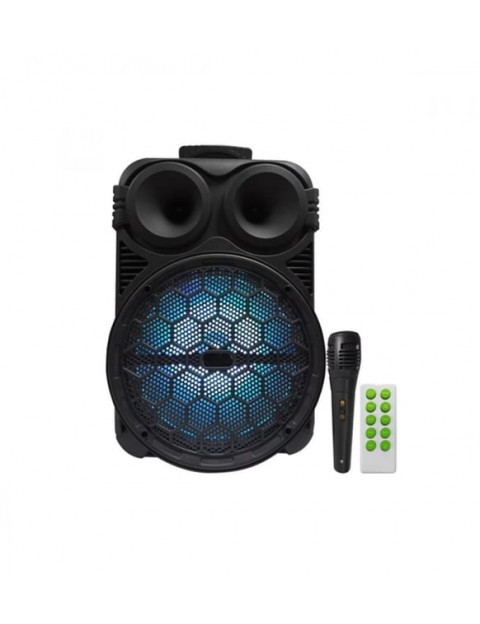 KTS-1201S USB-TF-FM Radyo Mikrofonlu Kumandalı RGB Ledli Taşınabilir Siyah Bluetooth Hoparlör